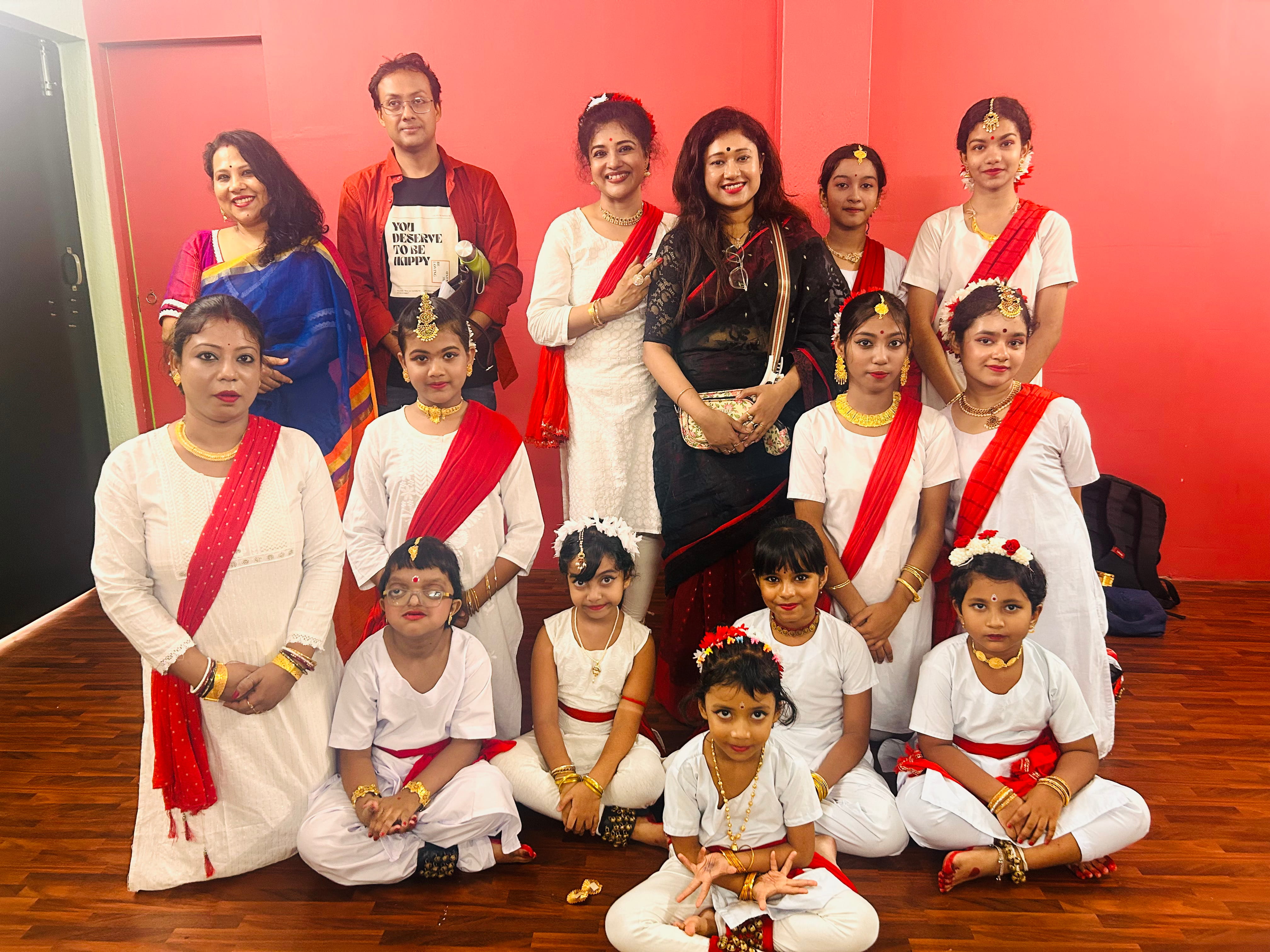 Group dance performance by students at Chhandam Dance Academy Kolkata
