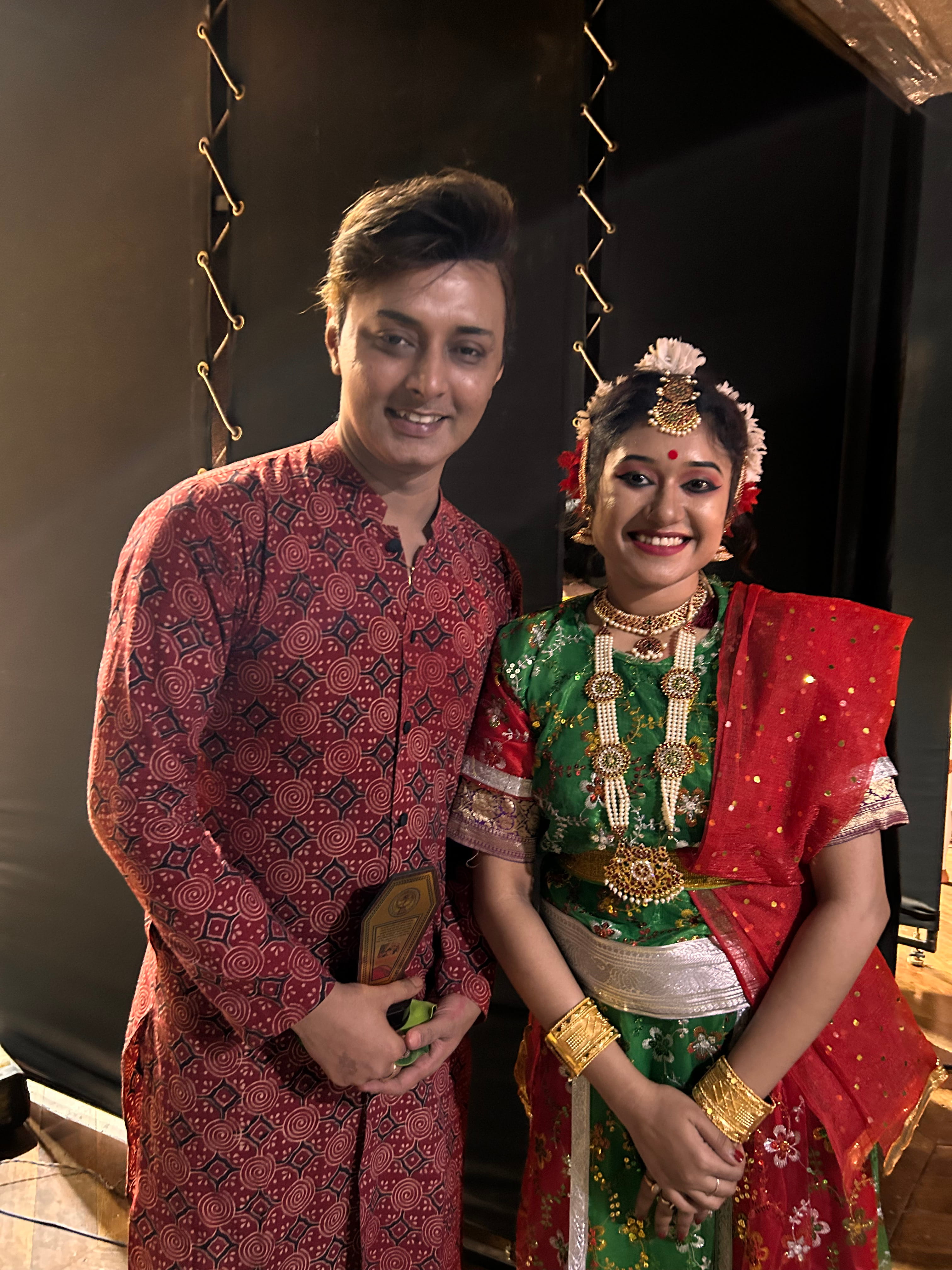 Dance student with teacher at Chhandam Dance Academy Kolkata