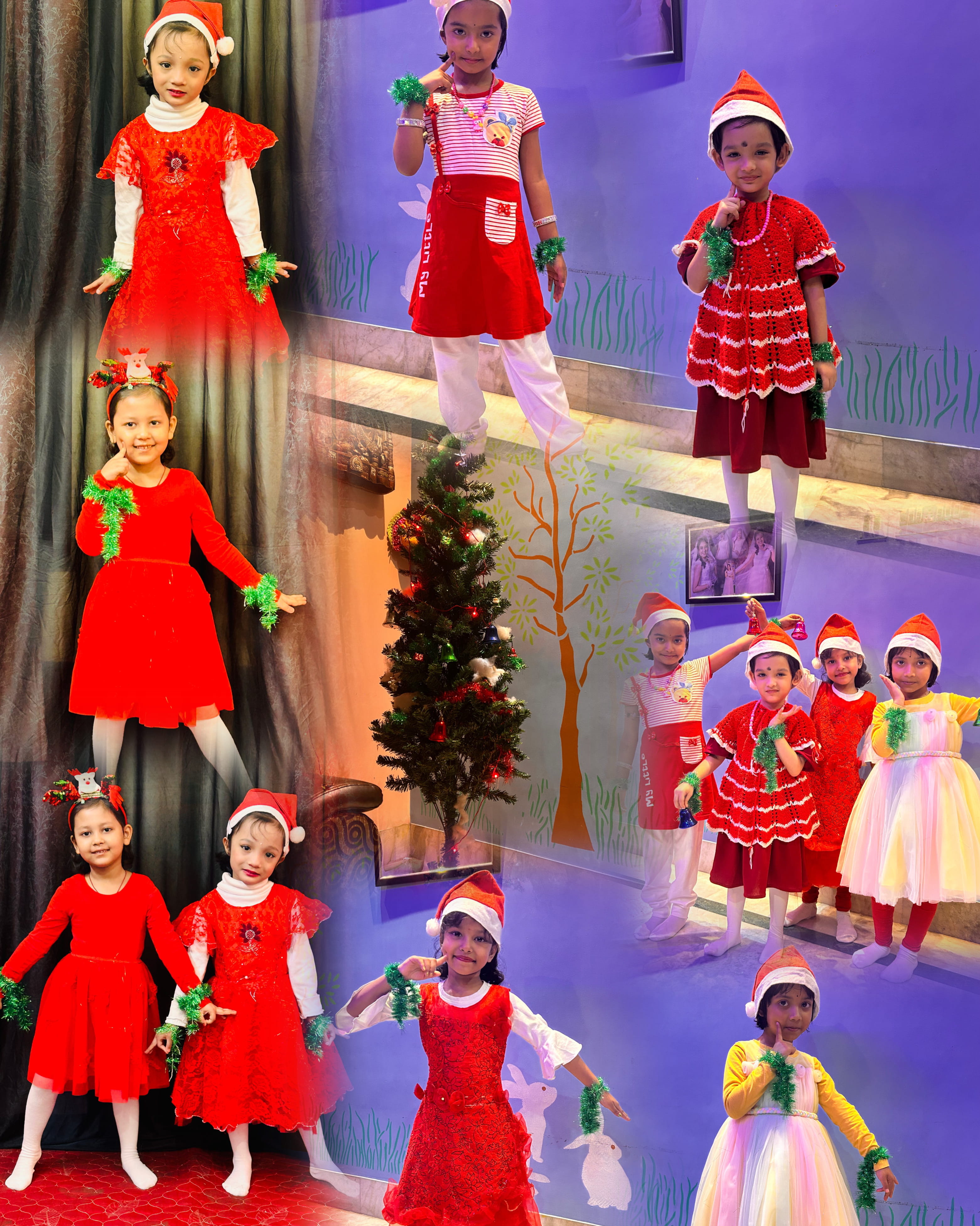 Kids dance performance collage at Chhandam Dance Academy